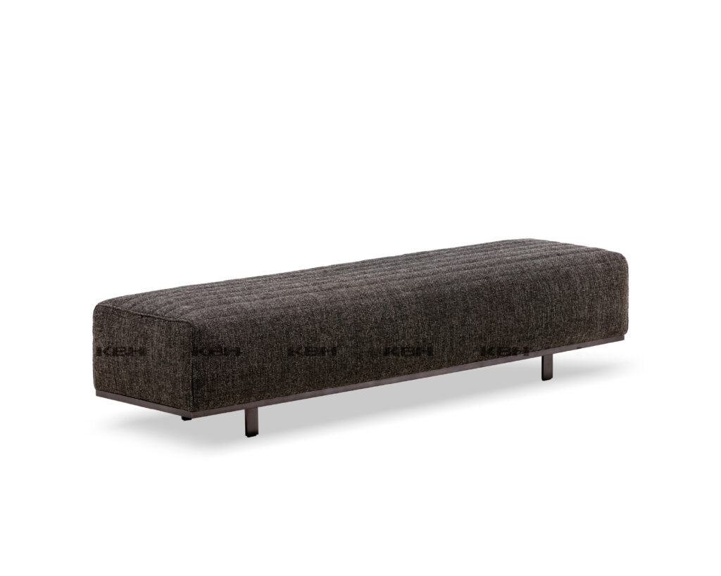 KBH Bench & Ottoman SF10063 in a grounded dark palette