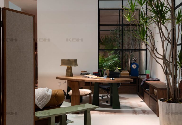 KBH Cashew Green Desk in a dining room setting