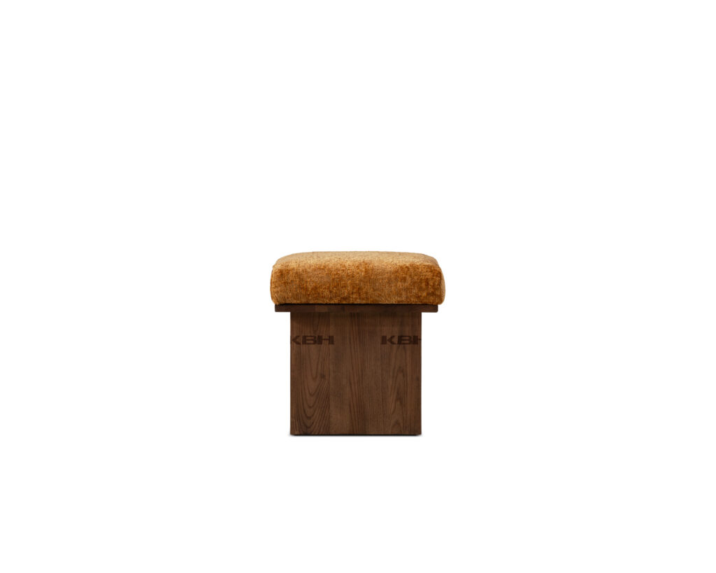 KBH Cheese Block Stool in a grounded dark palette