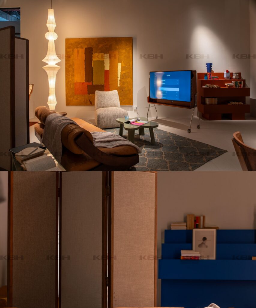 KBH Cinnamon Roll Sofa in a living room setting