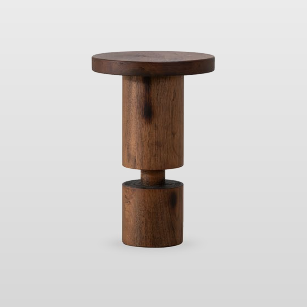 KBH Clock Base Corner Table in a grounded dark palette, view 9