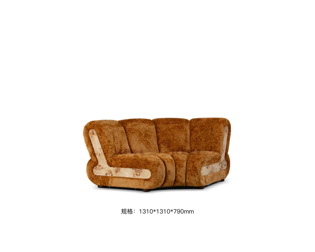 KBH Croissant Sofa in warm tones