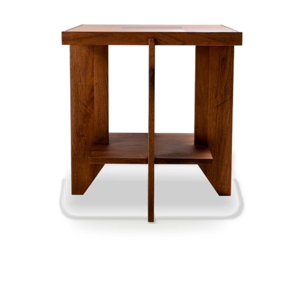 KBH Cube Corner Table in a grounded dark palette, view 9