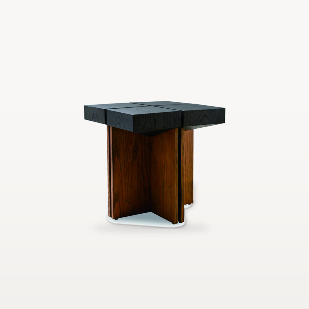 Evening Lounge scene by KBH with the Crosspiece Corner Table in a living room (2)