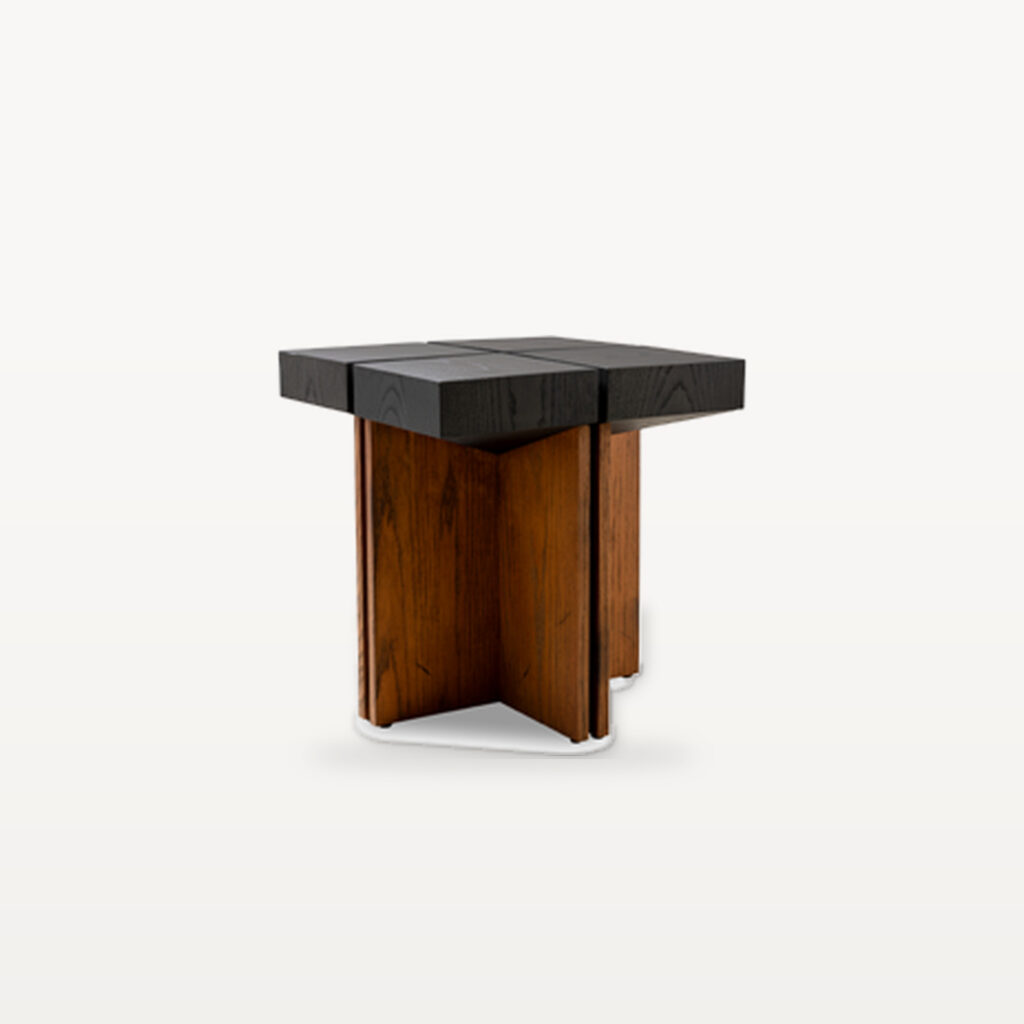 Evening Lounge scene by KBH with the Crosspiece Corner Table in a living room (3)