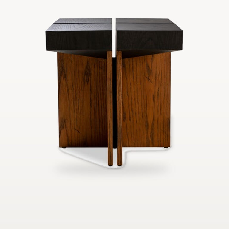 Evening Lounge scene by KBH with the Crosspiece Corner Table, photographed in a living room