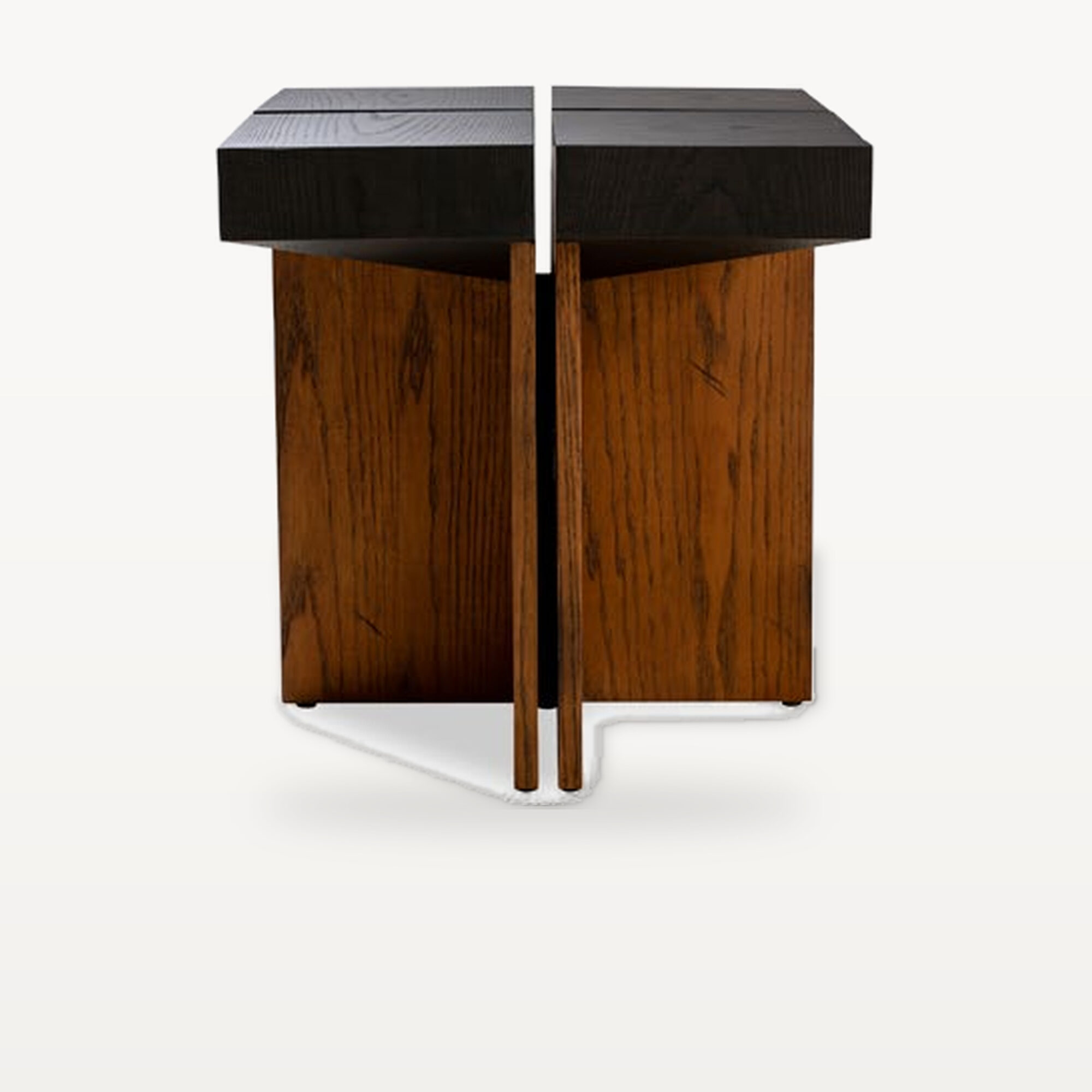 Evening Lounge scene by KBH with the Crosspiece Corner Table, photographed in a living room