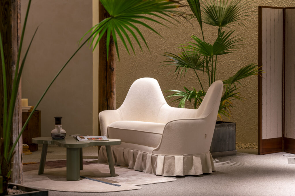 Evening Lounge scene by KBH with the Rabbit Ear Sofa in a living room (2)