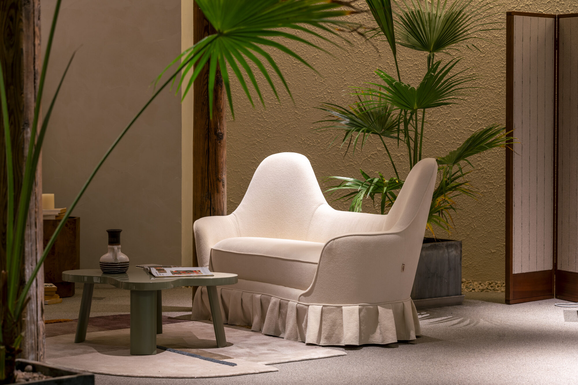 Evening Lounge scene by KBH with the Rabbit Ear Sofa in a living room (2)