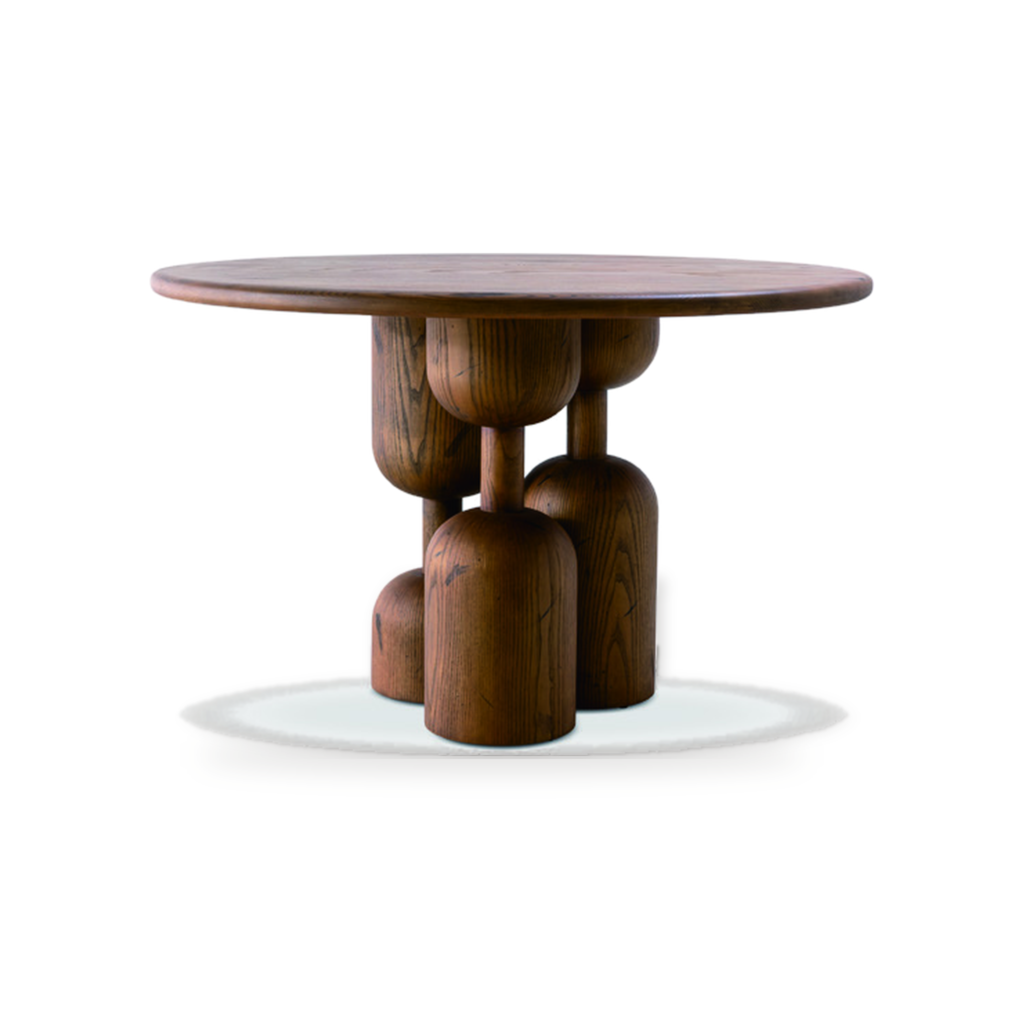 KBH Hourglass Round Table in warm tones