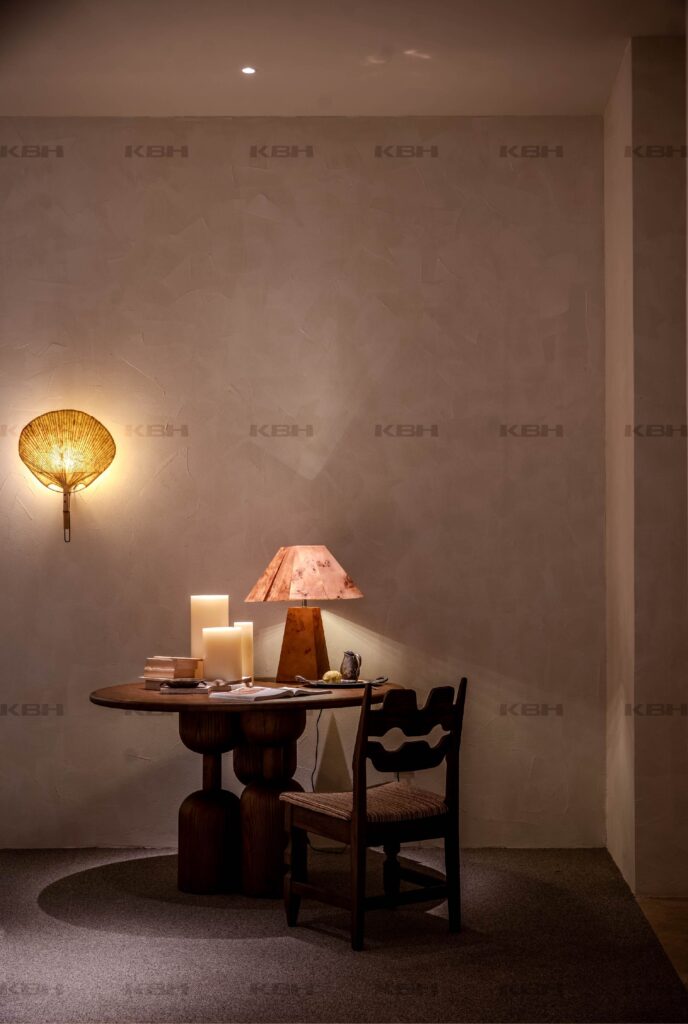 KBH Hourglass Round Table in a dining room setting