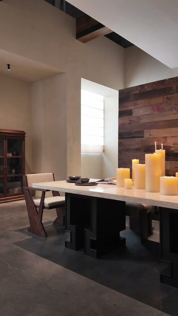 Still from the KBH film: Naiqi Dining Table — stone meets solid wood