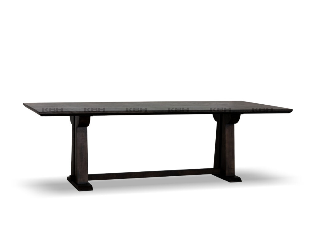 KBH Pendulum Dining Table in a grounded dark palette