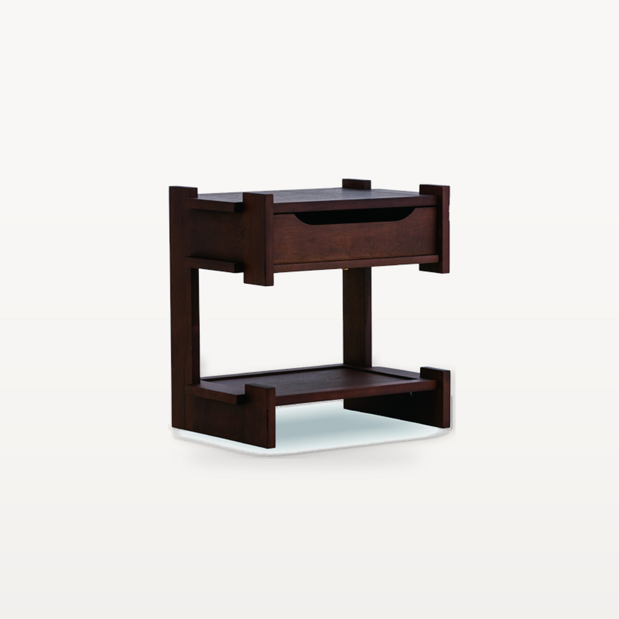 Quiet Living scene by KBH with the Float Grid Nightstand, photographed in a bedroom