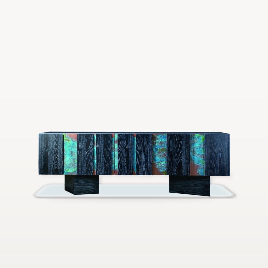 Quiet Living with the Stone Grid Cabinet