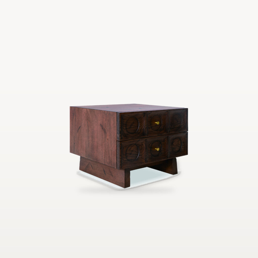 Quiet Living scene by KBH with the Walnut Box Nightstand in a bedroom (2)