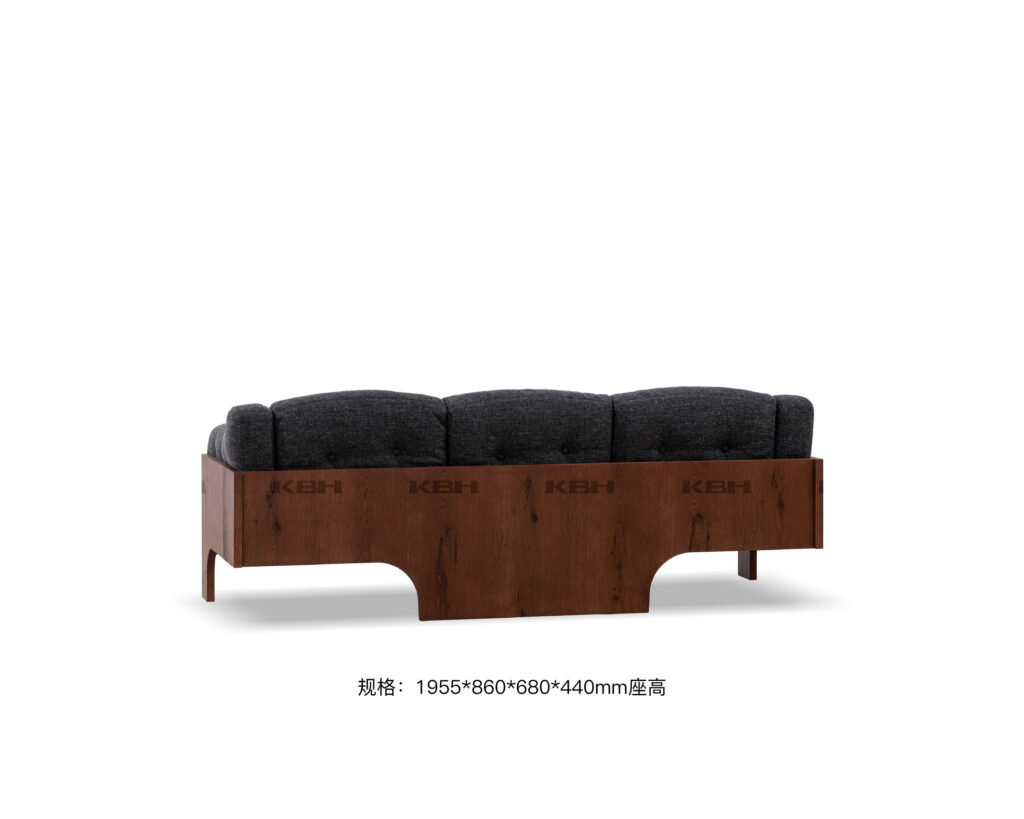KBH Samurai Sofa in a grounded dark palette, view 7