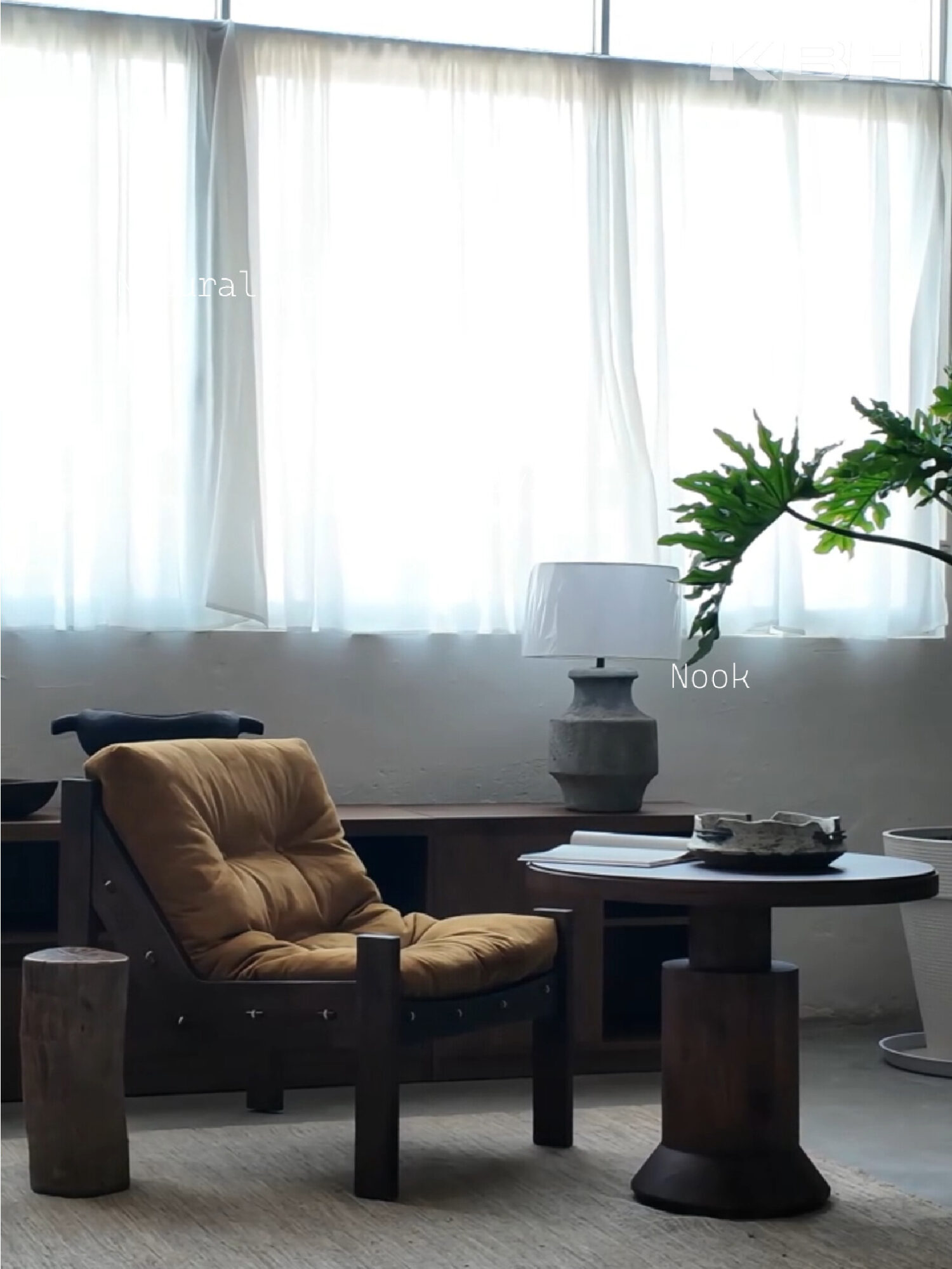 Slow Morning scene by KBH with the M Chair, photographed in a living room