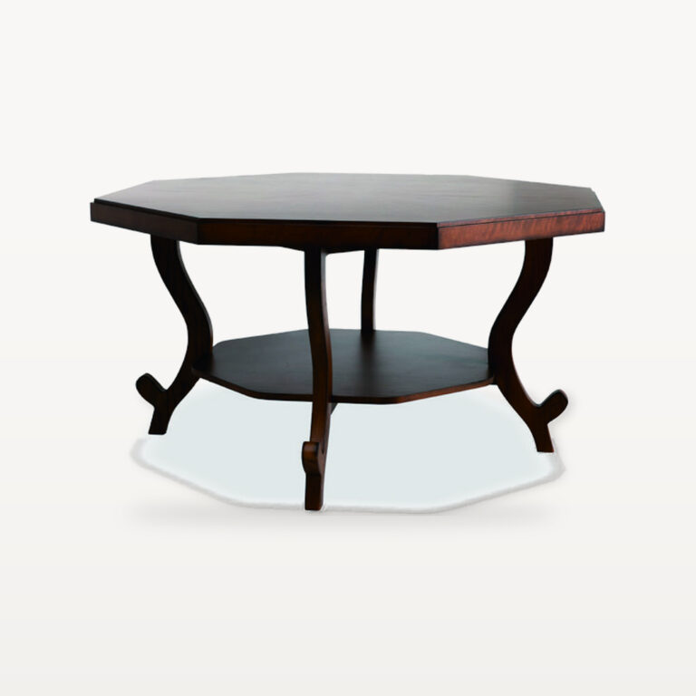 The Palette Retreat scene by KBH with the Octagon Entry Table, photographed in a dining room