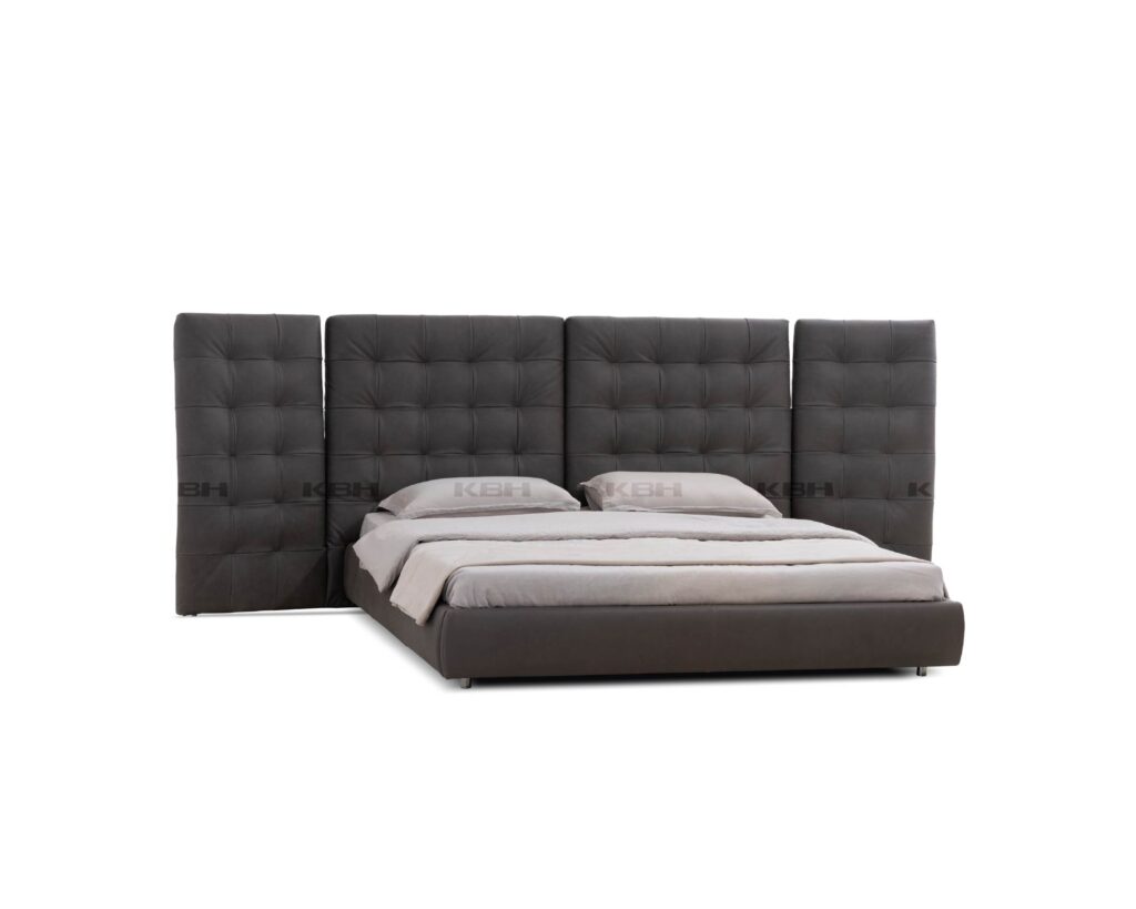 KBH Tom Bed in a grounded dark palette