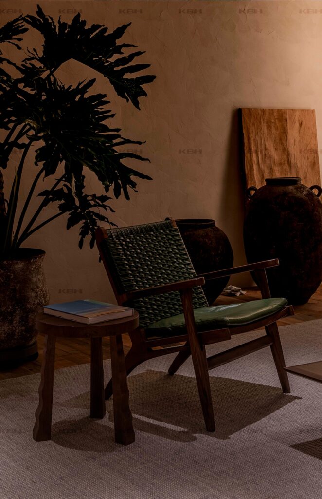 KBH Tripod Round Table in a bedroom setting, view 2