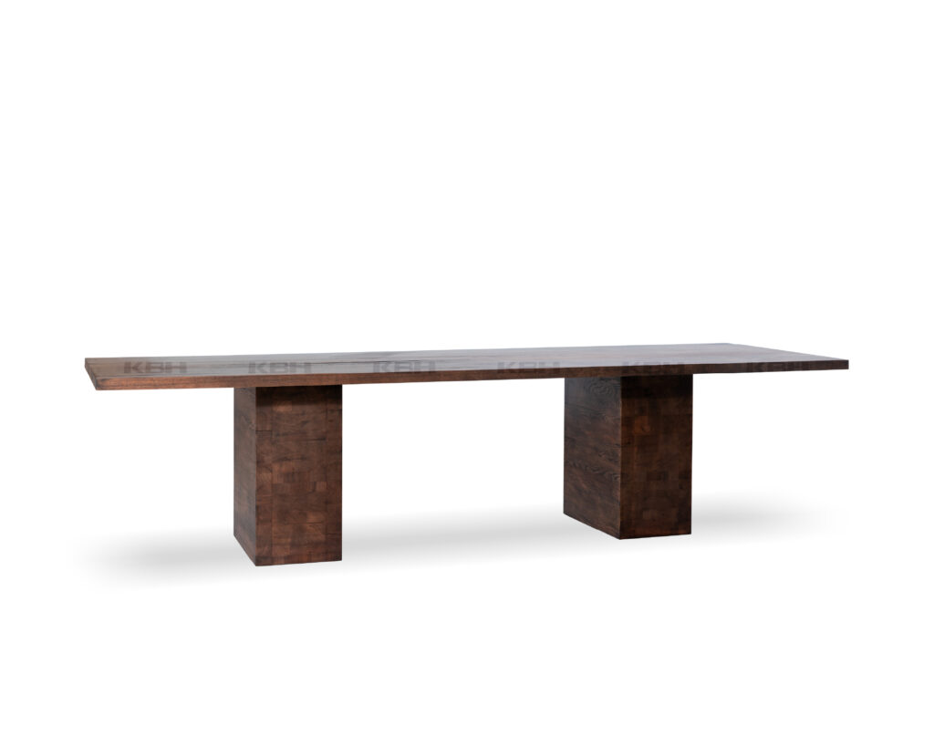 KBH Twin Peak Dining Table in a grounded dark palette