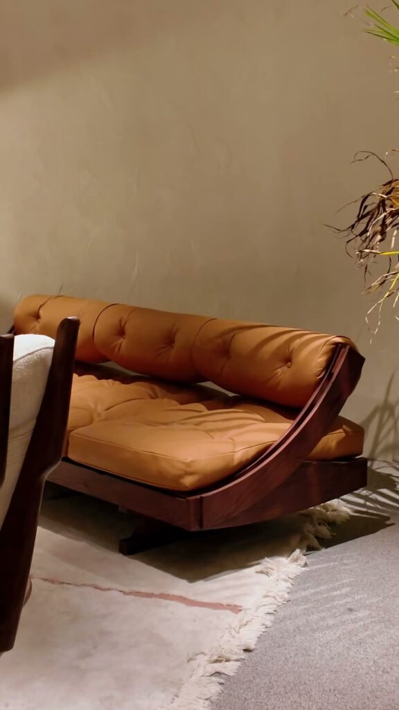 Still from the KBH film: Vintage leather sofa — where the living room relaxes
