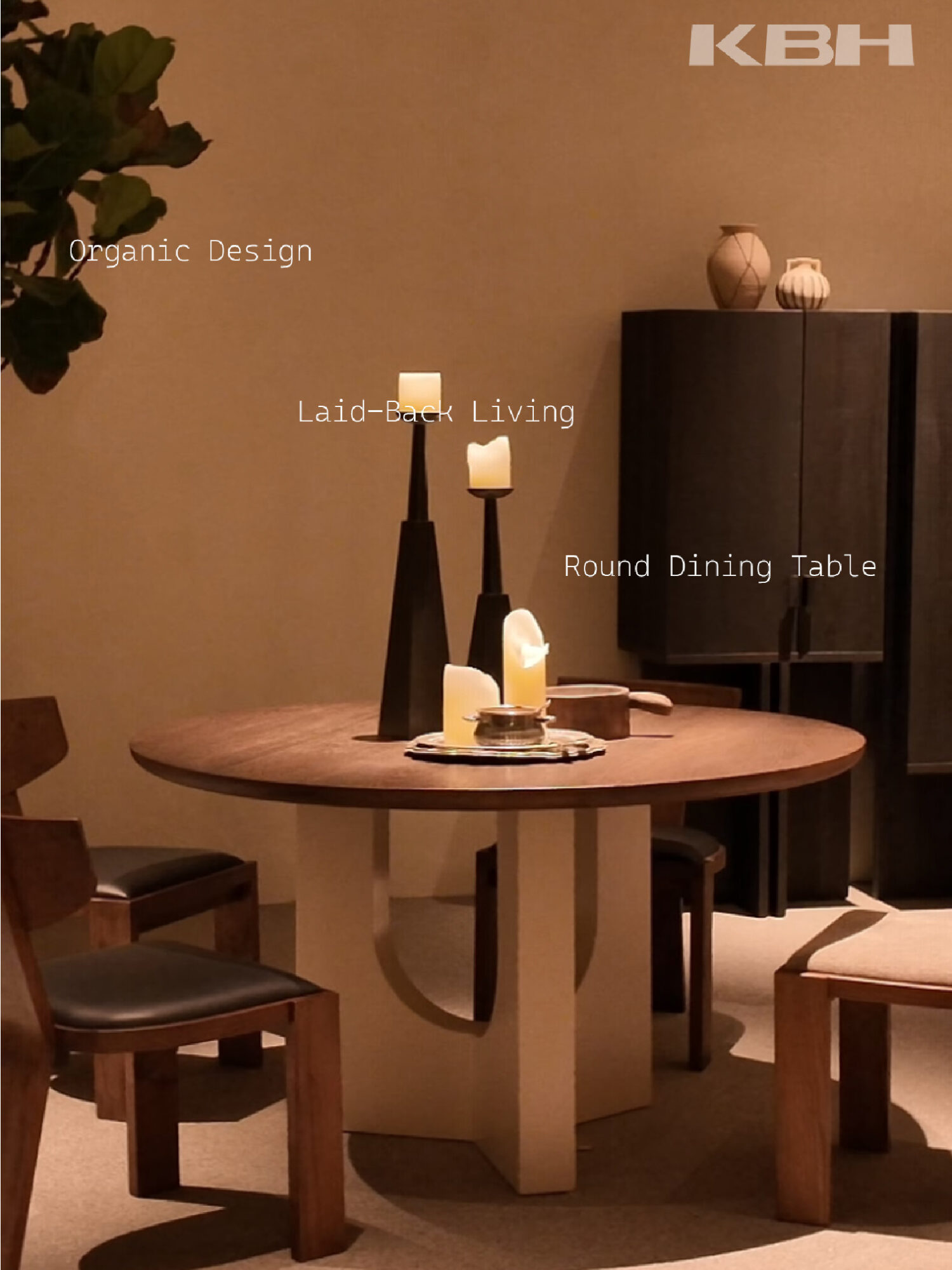 Warm Gathering scene by KBH with the Button Dining Table, photographed in a dining room