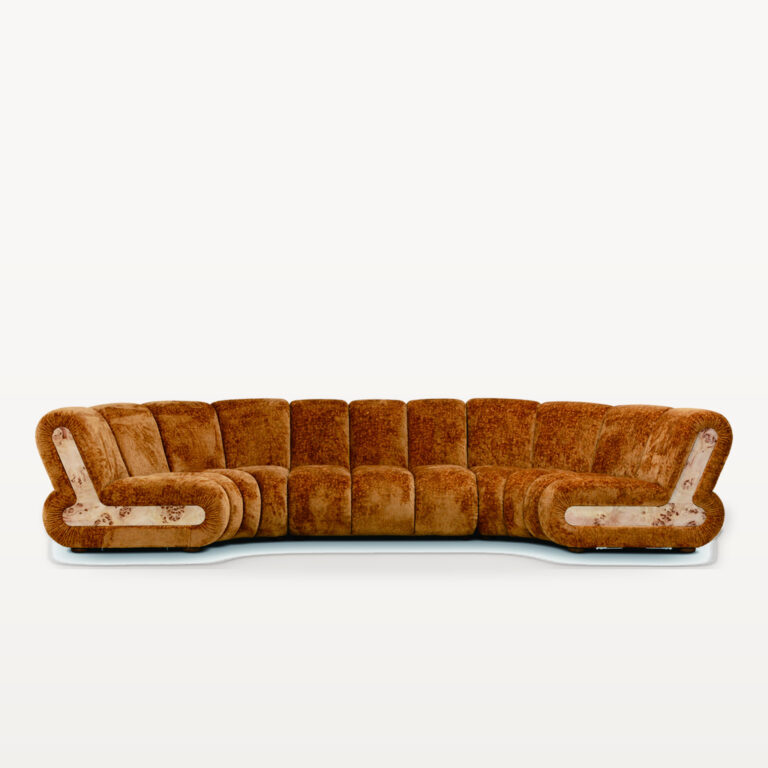 Warm Gathering scene by KBH with the Croissant Sofa, photographed in a living room