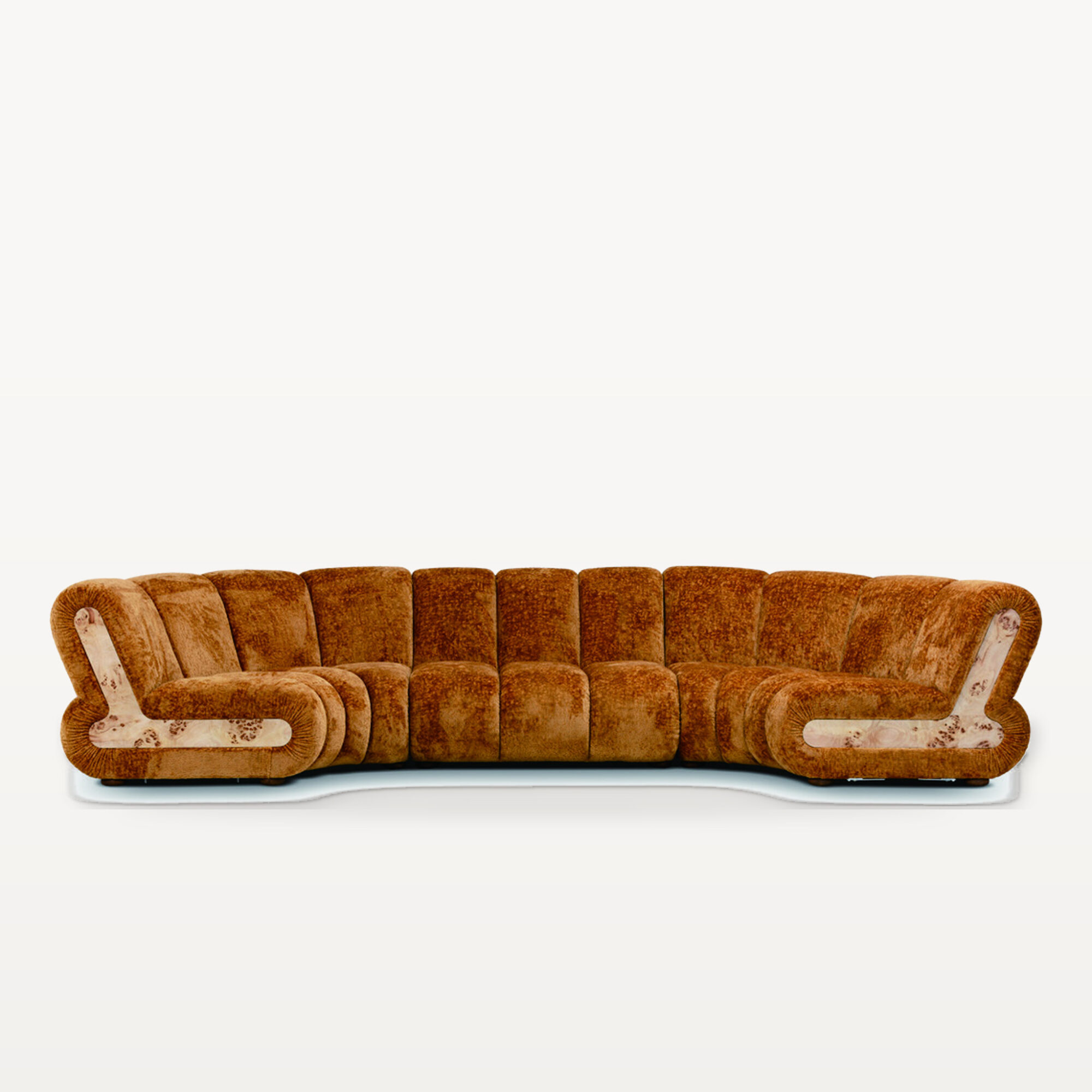 Warm Gathering scene by KBH with the Croissant Sofa, photographed in a living room