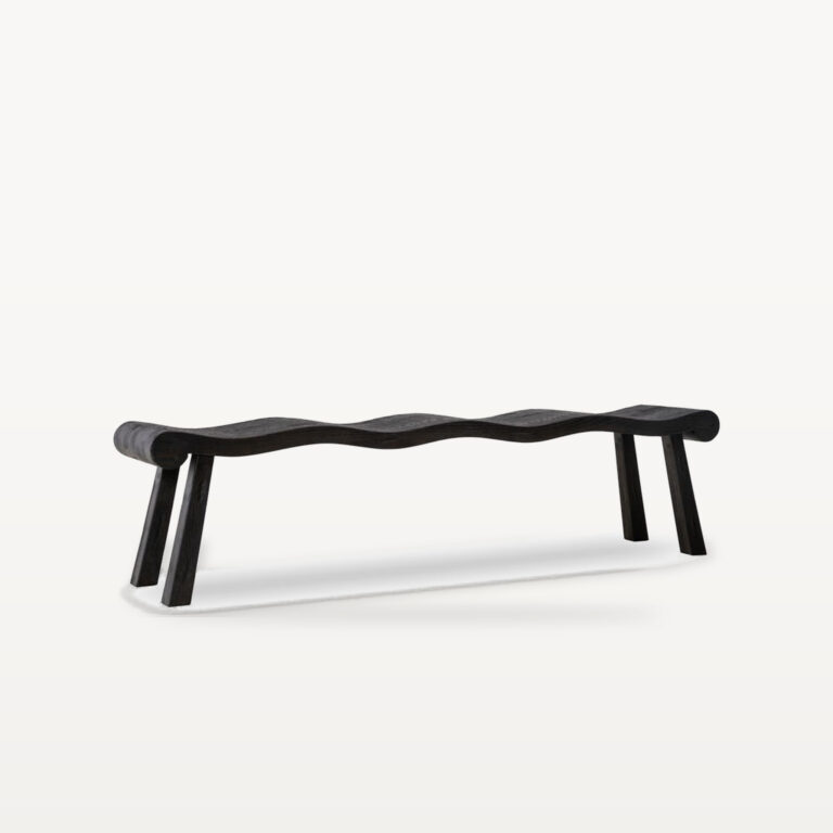 Warm Gathering scene by KBH with the Long Wave Stool, photographed in a bedroom