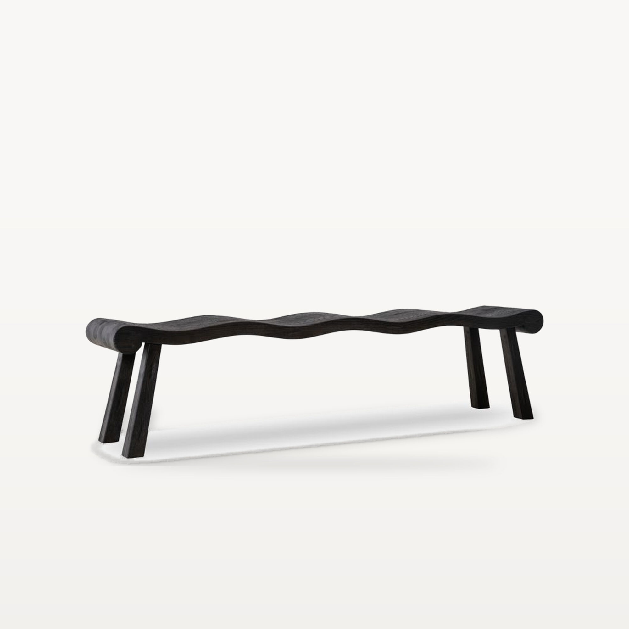 Warm Gathering scene by KBH with the Long Wave Stool, photographed in a bedroom