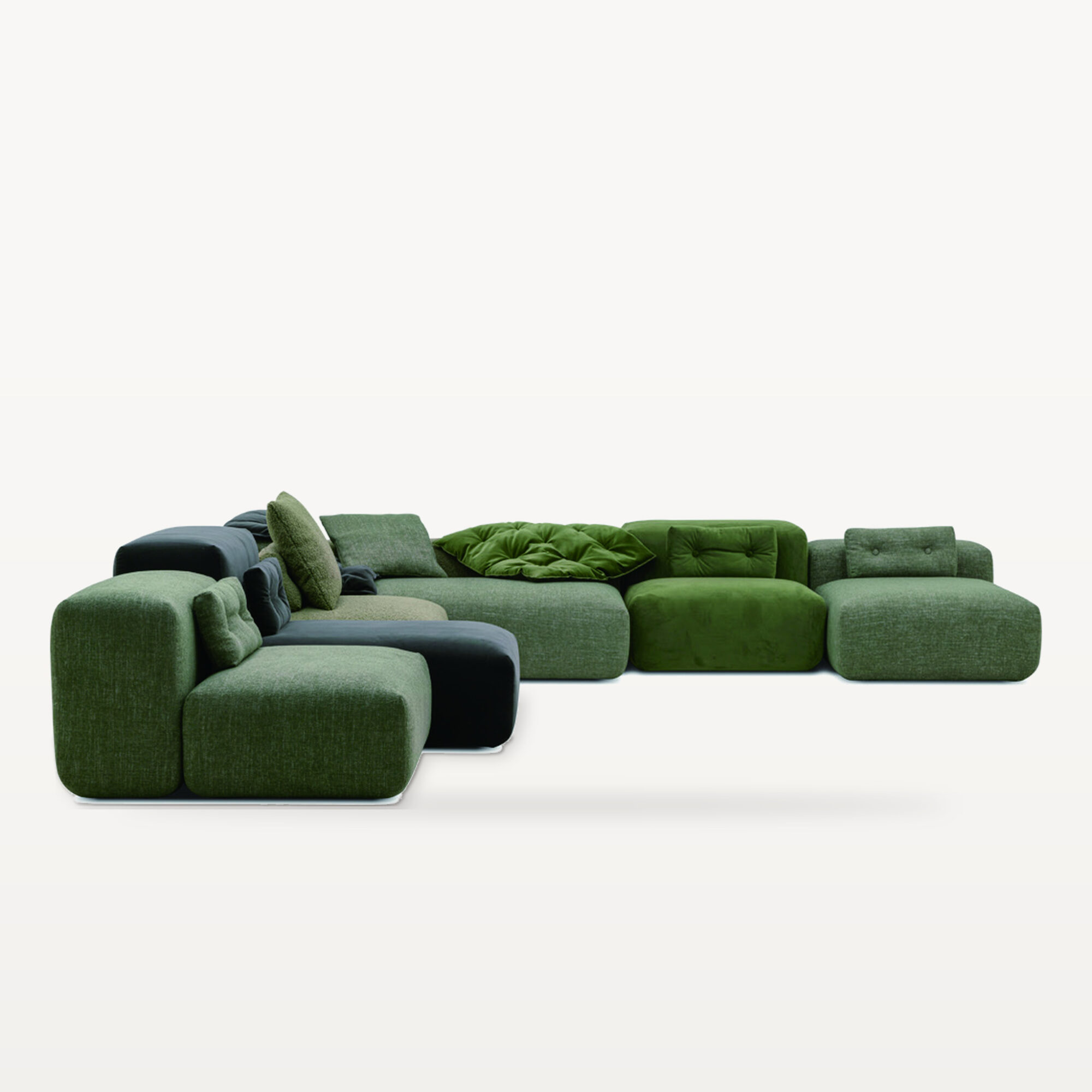 Warm Gathering scene by KBH with the Moss Sofa, photographed in a living room