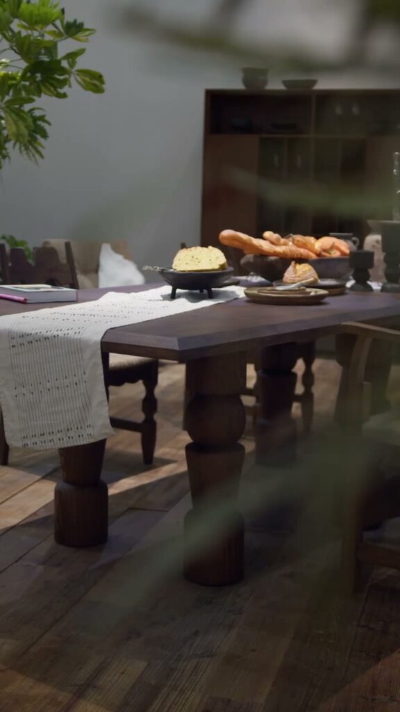 Still from the KBH film: Warm Gathering scene by KBH with the Tribe Dining Table — video