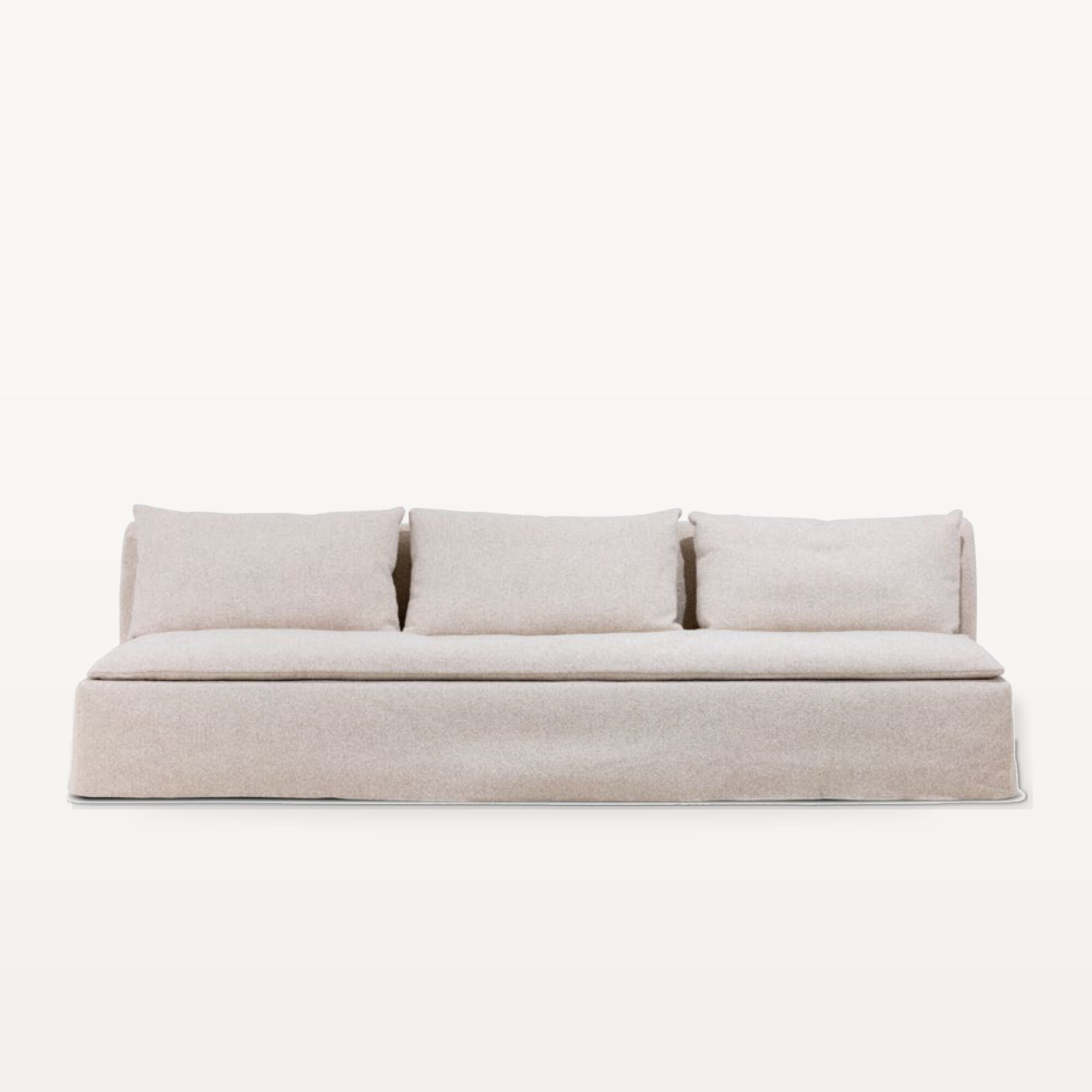 Warm Gathering scene by KBH with the White Loaf Sofa, photographed in a living room